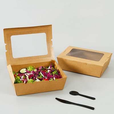 Scatola eliminabile biodegradabile di imballaggio per alimenti delle stoviglie dell'insalata 337gsm con la finestra