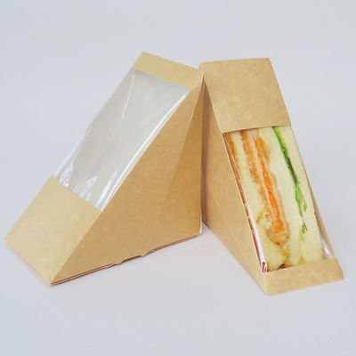 Contenitore d'imballaggio di panino del pranzo asportabile del cartone della carta dell'alimento di Brown Kraft con la finestra
