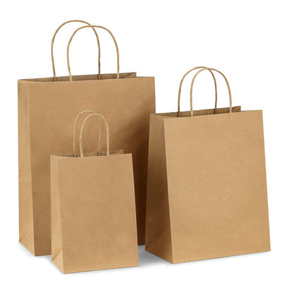 Borsa bianca eliminabile biodegradabile del regalo delle stoviglie 130g 135g di Kraft con le maniglie