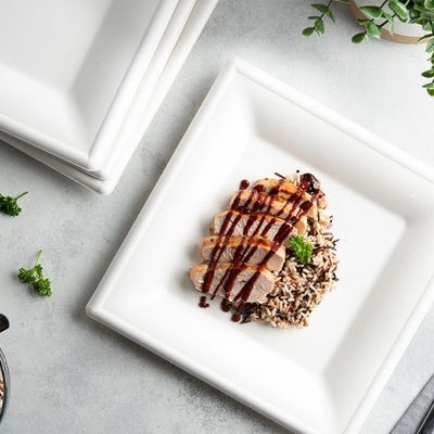 la carta concimabile amichevole della canna da zucchero di 9in 10in Eco placca il piatto quadrato del dolce del dessert