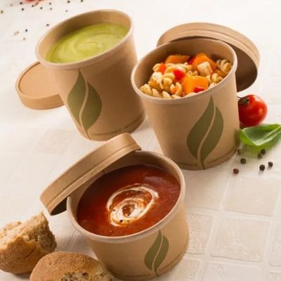 Ciotole di carta serventi del partito 8oz 12oz della minestra eliminabile rivestita della tazza di carta del PE per alimento freddo caldo