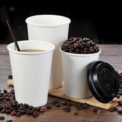 Coperchi eliminabili di Juice White Paper Cups With delle tazze di carta della bevanda fredda della soda di 12OZ 300gsm