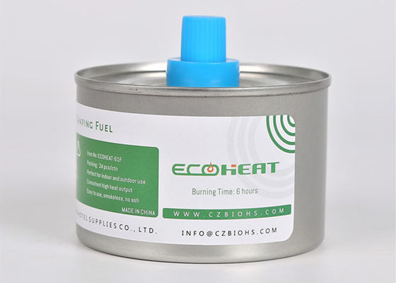 il combustibile di logoramento dello scaldavivande del combustibile dello stoppino liquido del calore dell'alimento di 84mm inscatola un'ustione da 6 ore