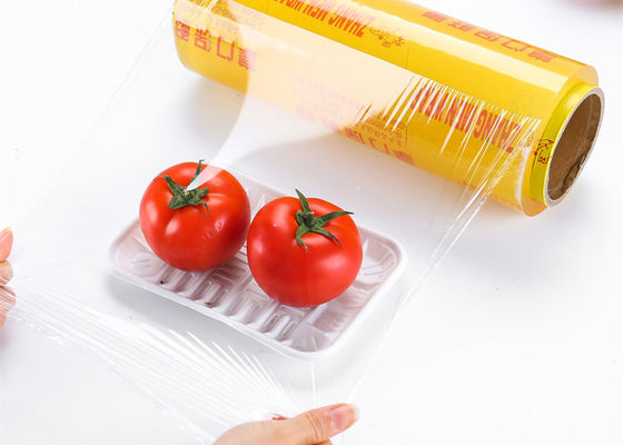 il PVC dell'alimento fresco di 45cm 50cm aderisce film biodegradabile di plastica dell'involucro per l'imballaggio per alimenti