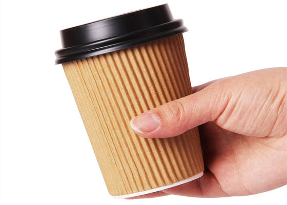 di carta eliminabile della parete biodegradabile dell'ondulazione di 20oz 24oz foggia a coppa 8 tazze calde di carta della bevanda di Oz