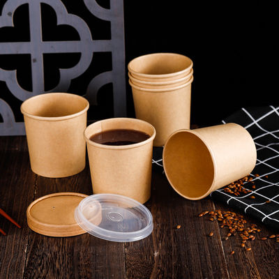 16OZ 26oz Kraft portano via le tazze biodegradabili eliminabili amichevoli della minestra dei contenitori di alimento di Eco