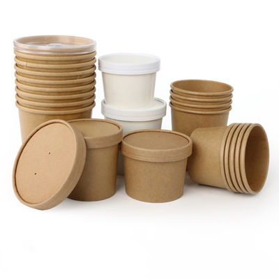 16OZ 26oz Kraft portano via le tazze biodegradabili eliminabili amichevoli della minestra dei contenitori di alimento di Eco