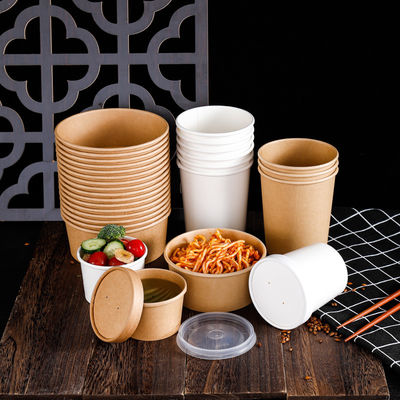 16OZ 26oz Kraft portano via le tazze biodegradabili eliminabili amichevoli della minestra dei contenitori di alimento di Eco