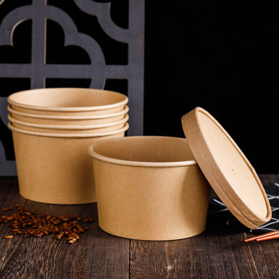 16OZ 26oz Kraft portano via le tazze biodegradabili eliminabili amichevoli della minestra dei contenitori di alimento di Eco