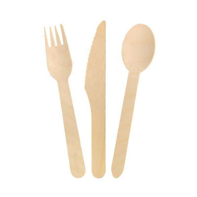 coltello e cucchiaio di legno di legno eliminabili della forcella della coltelleria 150mm della betulla biodegradabile di 140mm