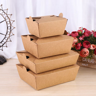 Scatole biodegradabili Takeway Bento Lunch Box Kraft Paper di imballaggio per alimenti