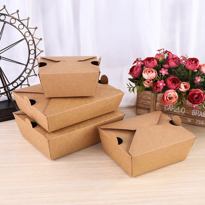 Scatole biodegradabili Takeway Bento Lunch Box Kraft Paper di imballaggio per alimenti