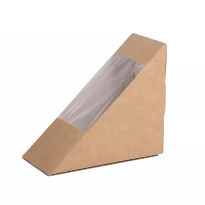 Contenitore d'imballaggio di panino del pranzo asportabile del cartone della carta dell'alimento di Brown Kraft con la finestra
