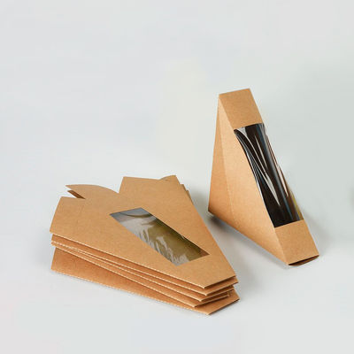Contenitore d'imballaggio di panino del pranzo asportabile del cartone della carta dell'alimento di Brown Kraft con la finestra
