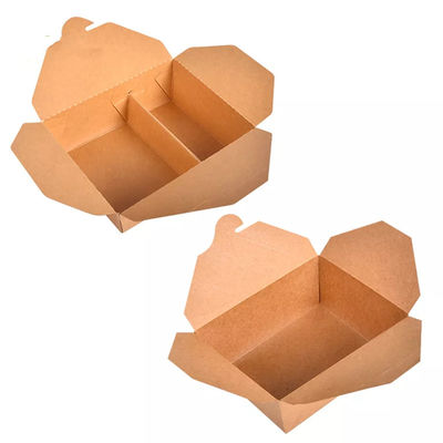 Il compartimento eliminabile porta via le scatole di pranzo da asporte di carta kraft di imballaggio per alimenti della scatola