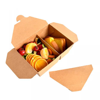 Il compartimento eliminabile porta via le scatole di pranzo da asporte di carta kraft di imballaggio per alimenti della scatola