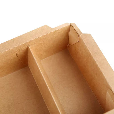 Il compartimento eliminabile porta via le scatole di pranzo da asporte di carta kraft di imballaggio per alimenti della scatola