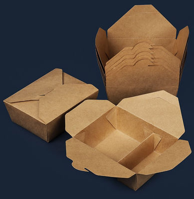 Il compartimento eliminabile porta via le scatole di pranzo da asporte di carta kraft di imballaggio per alimenti della scatola