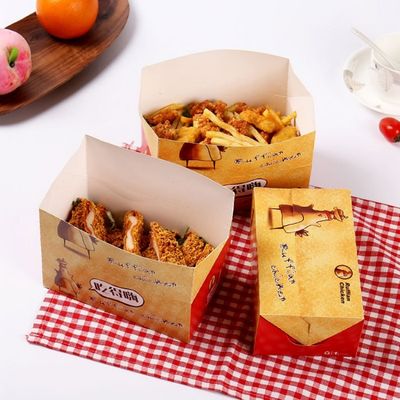 Il contenitore d'imballaggio di pollo arrosto degli alimenti a rapida preparazione 300gsm di 7CM elimina le scatole di carta