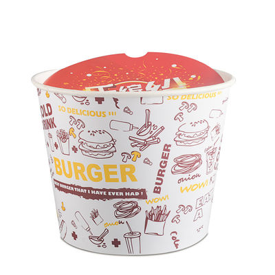 popcorn eliminabile biodegradabile Fried Chicken Bucket delle stoviglie della bevanda di 32oz 46oz 48oz