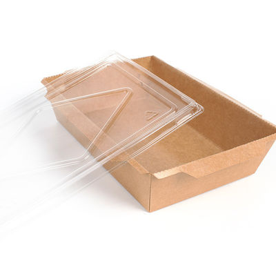 contenitori di alimento eliminabili di carta kraft Tray Sushi Food Box 300gsm di 500ml 600ml con i coperchi