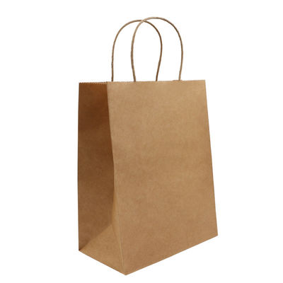 Borsa bianca eliminabile biodegradabile del regalo delle stoviglie 130g 135g di Kraft con le maniglie