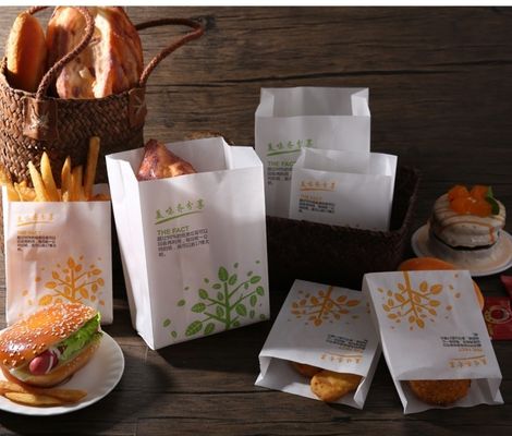 40gsm al sacco di carta impermeabile al grasso amichevole CMYK degli alimenti a rapida preparazione di 150gsm Eco per l'alimento dell'olio