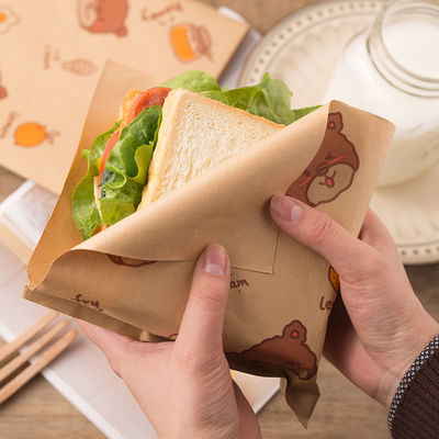 panino aperto impermeabile al grasso della carta della borsa 45gsm di 13x13cm il doppio insacca la tasca dell'involucro dell'hamburger
