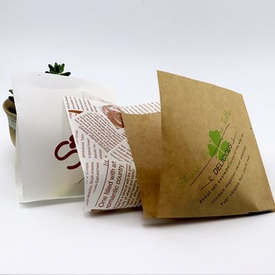 panino aperto impermeabile al grasso della carta della borsa 45gsm di 13x13cm il doppio insacca la tasca dell'involucro dell'hamburger