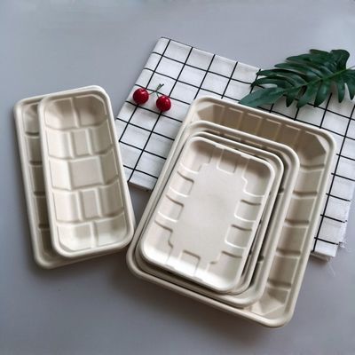 Vassoio sicuro di a microonde eliminabile di verdure della carne di nozze della polpa della bagassa della canna da zucchero della frutta