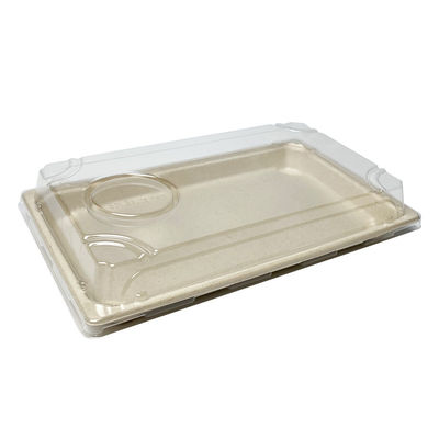 sushi biodegradabili Tray With Pet Lid delle stoviglie della bagassa degli alimenti a rapida preparazione del padellame 11g