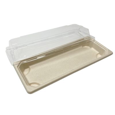 sushi biodegradabili Tray With Pet Lid delle stoviglie della bagassa degli alimenti a rapida preparazione del padellame 11g