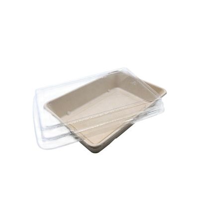 sushi biodegradabili Tray With Pet Lid delle stoviglie della bagassa degli alimenti a rapida preparazione del padellame 11g