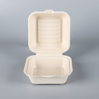 Contenitore a 6 pollici di hamburger della bagassa della bagassa 21g delle stoviglie della copertura superiore biodegradabile non tossica della polpa