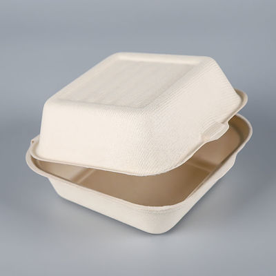 Contenitore a 6 pollici di hamburger della bagassa della bagassa 21g delle stoviglie della copertura superiore biodegradabile non tossica della polpa