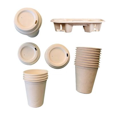 Tazze di caffè asportabili eliminabili biodegradabili libere delle stoviglie 8oz della bagassa di Pfas del latte