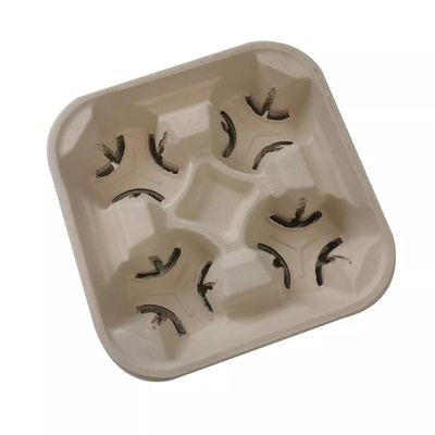 Le stoviglie biodegradabili libere di plastica 2 della bagassa 4 tazze 28g eliminano il trasportatore della tazza di carta