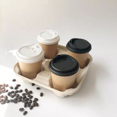 Le stoviglie biodegradabili libere di plastica 2 della bagassa 4 tazze 28g eliminano il trasportatore della tazza di carta