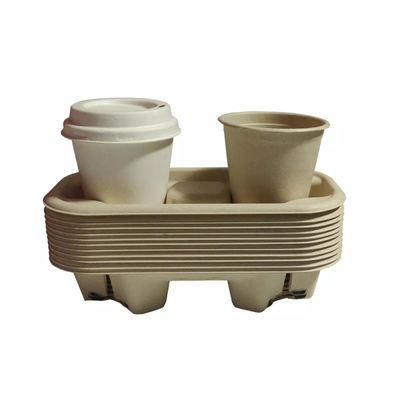 Le stoviglie biodegradabili libere di plastica 2 della bagassa 4 tazze 28g eliminano il trasportatore della tazza di carta