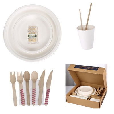 La coltelleria eliminabile concimabile sostenibile dei piatti di Eco eliminabile elimina i contenitori di alimento