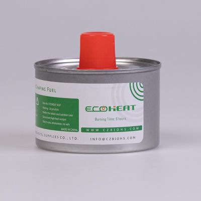 il combustibile di logoramento dello scaldavivande del combustibile dello stoppino liquido del calore dell'alimento di 84mm inscatola un'ustione da 6 ore