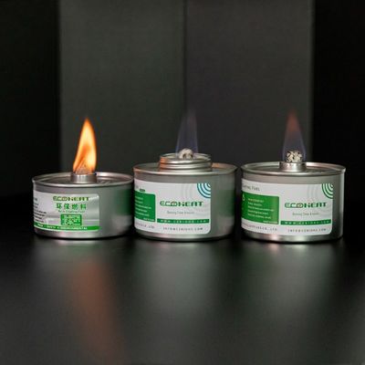 il combustibile di logoramento dello scaldavivande del combustibile dello stoppino liquido del calore dell'alimento di 84mm inscatola un'ustione da 6 ore