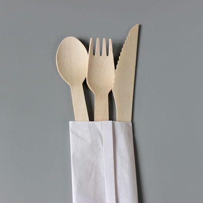 la coltelleria di legno eliminabile del partito di cena di 140mm ha messo i coltelli ed i cucchiai biodegradabili delle forcelle