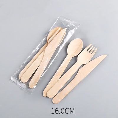la coltelleria di legno eliminabile del partito di cena di 140mm ha messo i coltelli ed i cucchiai biodegradabili delle forcelle