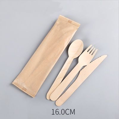 la coltelleria di legno eliminabile del partito di cena di 140mm ha messo i coltelli ed i cucchiai biodegradabili delle forcelle