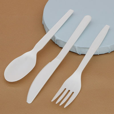 cucchiai biodegradabili delle stoviglie 150mm dell'amido di mais di 6In Eco e posate d'approvvigionamento del coltello delle forcelle