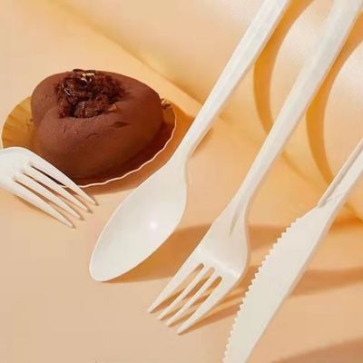 cucchiai biodegradabili delle stoviglie 150mm dell'amido di mais di 6In Eco e posate d'approvvigionamento del coltello delle forcelle