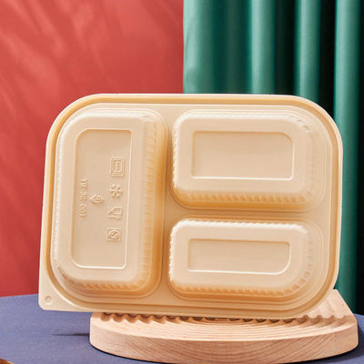 Stoviglie a 10 pollici Bento Biodegradable Cornstarch Food Containers dell'amido di mais di 3 compartimenti