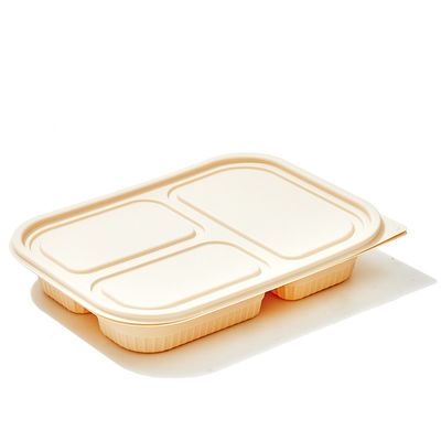 Stoviglie a 10 pollici Bento Biodegradable Cornstarch Food Containers dell'amido di mais di 3 compartimenti