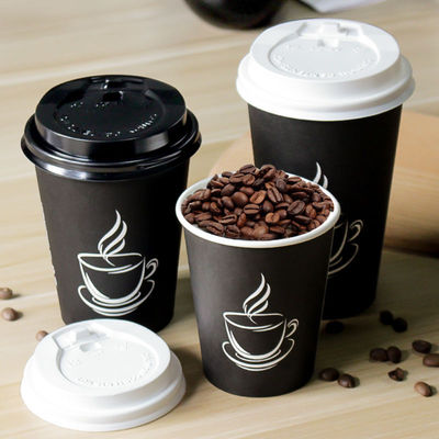 l'abitudine 2.5oz ha stampato le tazze a parete semplice di caffè del caffè eliminabile nero delle tazze 8oz